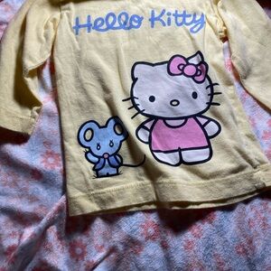 Hello Kitty Yellow and Pink Long Sleeve Tee